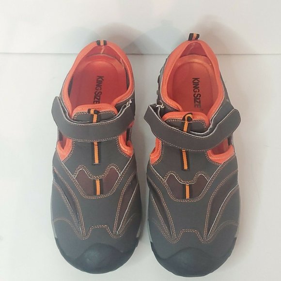 KingSize Men’s Street Sport Sand Sandals Size 15M Orange Black Hook and Loop - Picture 5 of 9